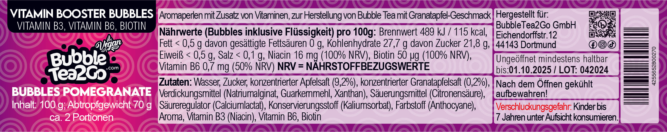 Bubbles - Pomegranate 2 servings (120g)