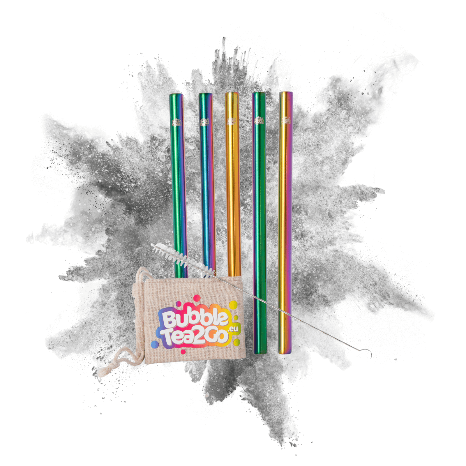 Metal straws - Rainbow 5 pcs.